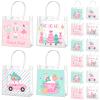 Zhanmai 24 Pcs Pink Christmas Gift Bags with Handles Clear Xmas Holiday Party Favor Bags Bulk 4 Styles Nutcracker Gingerbread for Holiday Presents Wrapping Treat Favors Supplies, 8 x 8 x 3.15 Inch view 1