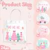 Zhanmai 24 Pcs Pink Christmas Gift Bags with Handles Clear Xmas Holiday Party Favor Bags Bulk 4 Styles Nutcracker Gingerbread for Holiday Presents Wrapping Treat Favors Supplies, 8 x 8 x 3.15 Inch view 2