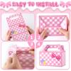 12Pcs Pink Cats Party Favor Box Pink Bow Paper Treat Boxes Cartoon Cat Them Party Decorations Bow Tie Flower Candy Gift Boxes with Handles for Birthday Bachelorette Baby Shower Decor Supplies view 3
