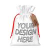 Custom Christmas Gift Bag Personalized Logo Image Drawstring Gift Packing Bags Double-Sided Customizable Gifts Packaging Bags view 1