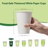 12 oz Coffee Cups Disposable White Paper Cups, 500 Pack BPA Free Leak Proof Hot Cups, 300GSM Thickened Disposable Cups,Unbleached Hot Cold Drink Cups for Everyday Home Office Coffee Bar Party Supplies view 2