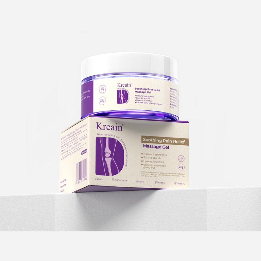 Kreain Nature Soothing Massage Relief Gel, Joint Purple Gel Cooling Soothes Cream for Knees, Hand Arthritis, Lumbar, Neck and Shoulders(3.5 Ounce, 1 Pack)