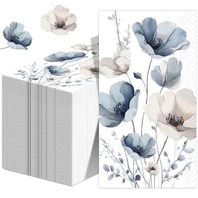 200 Pcs Bulk Paper Guest Towels Floral Napkins Boho Vintage Flower Disposable Dinner Napkins Watercolor Summer Decorative Botanical Hand Towel for Bathroom Wedding Holiday Party 7.9 x 4.3"