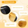 100 Disposable Foil Cups With Lids, Square Ramekins, Baking Muffin Containers, Perfect For Dessert Serving At Parties And Picnics view 4
