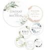 100pcs Personalized Wedding Stickers, Custom Round Monogram Wedding Thank You Labels, Bridal Shower Decorations, Birthday Party Gifts, DIY Stickers, Sweet Bags Seals view 1