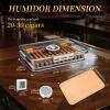 Acrylic Cigar Humidor Tupperdor- Airtight with Spanish Cedar Paper, Humidifier & Hygrometer, Portable Cigar Humidor Clear Cigars ContainerHold about 20-30 cigars (M) view 3