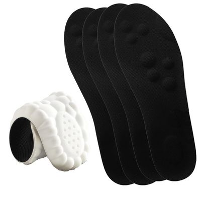 Gsohyim 4D Cloud Technology Insole: 4D 4D Insoles Acupoint Massage for Foot Pain Relief - Memory Foam Cushioning Steppers Soles for Sports Shoes 2 Pairs Black