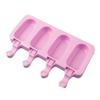 4-Cavity Silicone Mold for Popsicles - Food Grade Flexible Baking Mold for Chocolate, Candy, Jelly, Ice Cubes - Fondant Cake Decorating Tools, DIY Crafts (Ice Cream Shape) (Purple) view 1