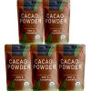 226g/5pack, Ultra-Fine Organic Cacao Powder Gourmet Baking Grade, Non-Alkalized Pure Cocoa for Brownies & Cookies, Dairy-Free, Vegan Certified, Resealable Bag view 1