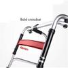 ZOCWJK Seniors and Adults Rolling Walker Lightweight Folding Walking Frame with 2 Wheel Seat and Bag Adjustable Height (Un Wheeled view 3