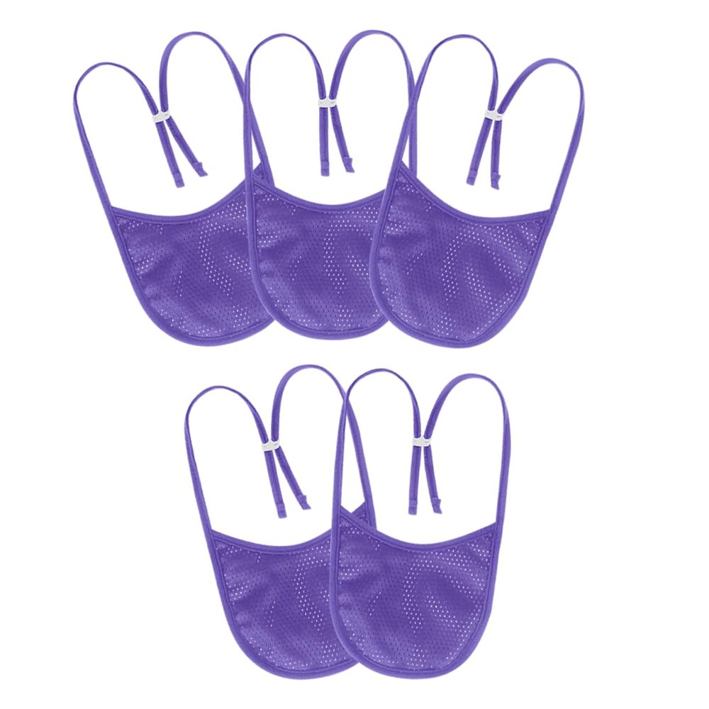 Ehucon Tracheostomy Neck Stoma Cover with Adjustable Strap,Breathable Laryngectomy Cover-Neck Trachea Protector for Tracheostomy Care (Purple-5Pcs, Small)