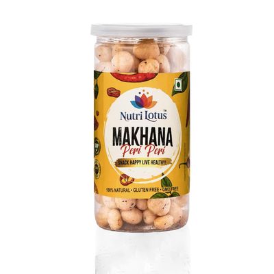 Makhana Peri Peri 80g Roasted Lotus Seeds Snack | Gluten-Free, Vegan, Protein-Rich, Healthy Crunchy Makhana | Spicy Peri Peri Flavor
