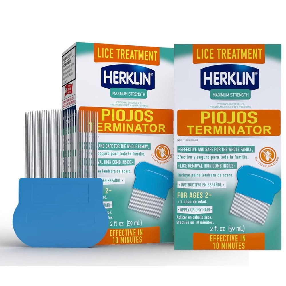 Herklin Lice Treatment Shampoo, Maximum Strength, 2-Pack of 2 Fl Oz