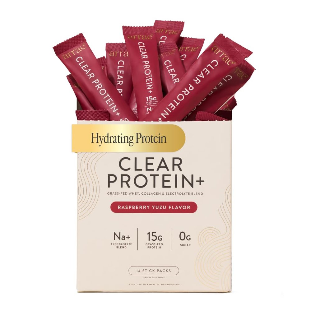 Arrae Clear Protein Natural Protein Supplement, Smooth Texture, Easy to Mix, 14 Servings, Clean Formula with Electrolytes