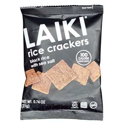 Gluten Free Rice Crackers - Black | Low Sodium Healthy Snack | Vegan SEED-OIL FREE Snack | NON-GMO | GF Snack for Adults | Diabetic Friendly | Gluten Free Variety Pack | Clean & Vegan | Party Snack | Pack of 30