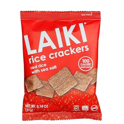 Gluten Free Rice Crackers - Red | Low Sodium Healthy Snack | Vegan SEED-OIL FREE Snack | NON-GMO | GF Snack for Adults | Diabetic Friendly | Gluten Free Variety Pack | Clean & Vegan | Party Snack | Pack of 30