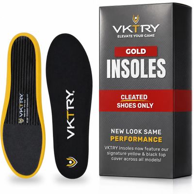 VKTRY Gold Cleated Insoles, Carbon Fiber Men 12-12.5/Women 14-14.5, <120lb
