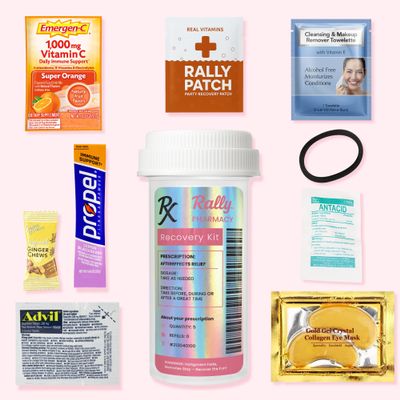 Rally 5 Pre-Filled Hangover Kits Bottle for Bachelorette Party Favors, 21st Birthday Gift, Wedding Favors, Girls Trips, Cruises & Celebrations | 9 Piece Hangover Supplies & Bag