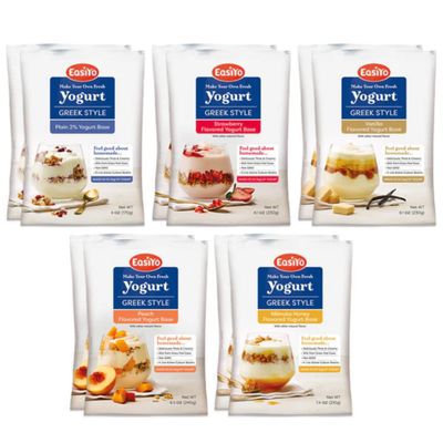 EasiYo Greek Style Yogurt Base | Variety Pack (10-pack, 70 Servings) with Live Cultures | Easy & Fresh Homemade Yogurt | Use with EasiYo Maker | New Zealand Milk from Grass Fed Cows