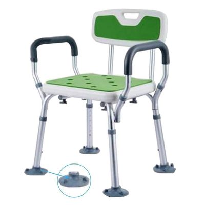 Heavy Duty Waterproof Bath Stool with Padded Armrests & Back, Adjustable Shower Chair for Seniors, Disabled & Elderly