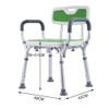 Heavy Duty Waterproof Bath Stool with Padded Armrests & Back, Adjustable Shower Chair for Seniors, Disabled & Elderly view 4