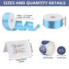 1-1/2 inch Aqua Blue Solid Satin Ribbon with Thank You Cards & Stickers,50 Yards Ribbon for Bows Bouquet,Gift Wrapping,Wedding,Floral Arrangement,Christmas Decorations view 2