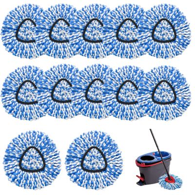 12 Pack Spin Mop Replacement Heads Compatible with Ocedar RinseClean 2 Tank System,Microfiber Mop Refill Heads for O Cedar Cleaning All Hard-surfaced Floor