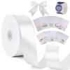 1-1/2 inch White Solid Satin Ribbon with Thank You Cards & Stickers,50 Yards Ribbon for Bows Bouquet,Gift Wrapping,Wedding,Floral Arrangement,Christmas Decorations view 1