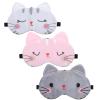 3 Pieces Cute Cat Sleep Mask, Cute Cat Eye Mask for Sleeping Cartoon Animal Sleeping Blindfold Eyes Cover Funny Animal Cats Sleepings Masks Lightweight Kawaii Eyemask for Women Men Kids view 1
