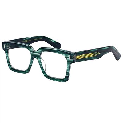 BETSION Thickened Acetate Reading Glasses Retro Square Eyeglasses Frames Men Women Full Rim Vintage (C4, 3.75, x)
