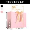 EUSOAR Pink Gift Bags,3pcs 10.6"x3.1"x8.3" Thank You Kraft Paper Bags with Handles Bow Ribbon, Shopping Gift Treat Paper Bag Bulk for Party Favor Wedding Guests Bridal Anniversary Birthday view 2