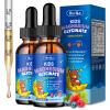 2 Pack Magnesium Glycinate Liquid for Kids - Magnesium Glycinate Drops with L-Theanine Omega-3, Vitamin B6, D3, Zinc - Support Sleep, Relaxation, Calm & Focus - Mixed Berry Flavor view 1