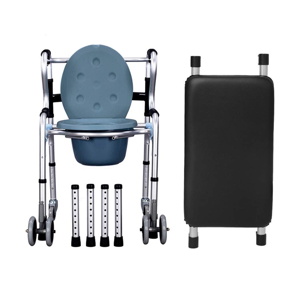 ZOCWJK Standing Walker Mobility Adjustment Walking Aid Adult Toilet Chair Brake Casters Save Space (