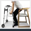 ZOCWJK Folding Walker Toilet Armrest with Detachable Seat and Wheels 8 Files Height Adjustable Adult Walker Walker for Seniors Elderly Users Double The Comfor,( view 3