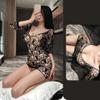 Sexy underwear, plus size flirting net clothes, tearable sexy openwork clothes. (black) view 2