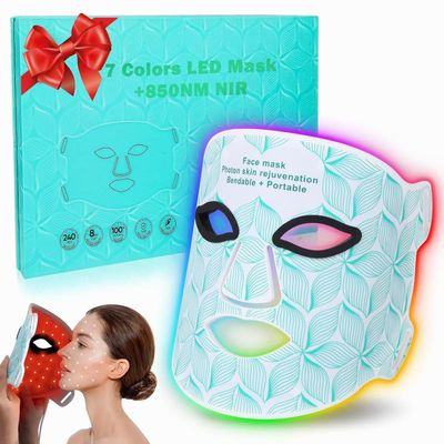 Red Light Therapy for Face, 8 Color LED Face Mask for Anti-Aging & Acne