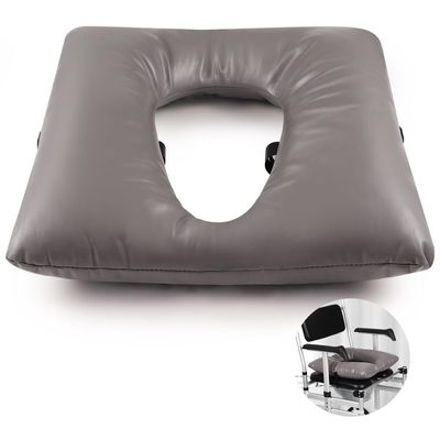 Kronabelle Pu-Covered Toilet Seat Cushion for Commode Chairs, Cotton Filled Washable Pad with Straps, 17 X 17 in Soft Seating for Seniors and Adults