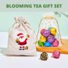 12 Assorted Blooming Flower Tea Balls Gift Set for Christmas| Handmade Herbal Flowering Tea Balls Variety Individual Packing| Blooming Green Teas with Flowers for Teas Lovers, Anniversary, Valentine, Birthday view 2