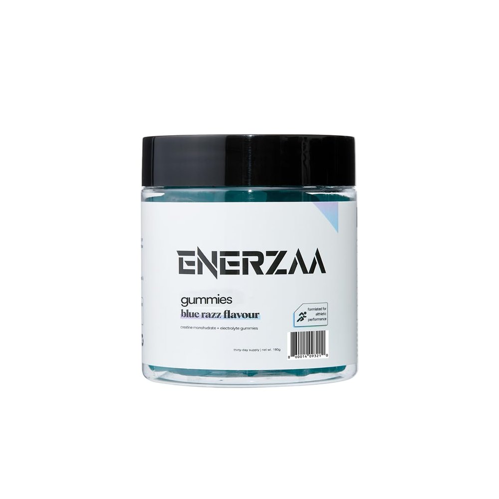 ENERZAA Creatine Complex Gummies 4.5g Active Formula with Electrolytes 2 Gummies per Day, 60 Count for Daily Wellness & Hydration (JAR, Blue Razz)