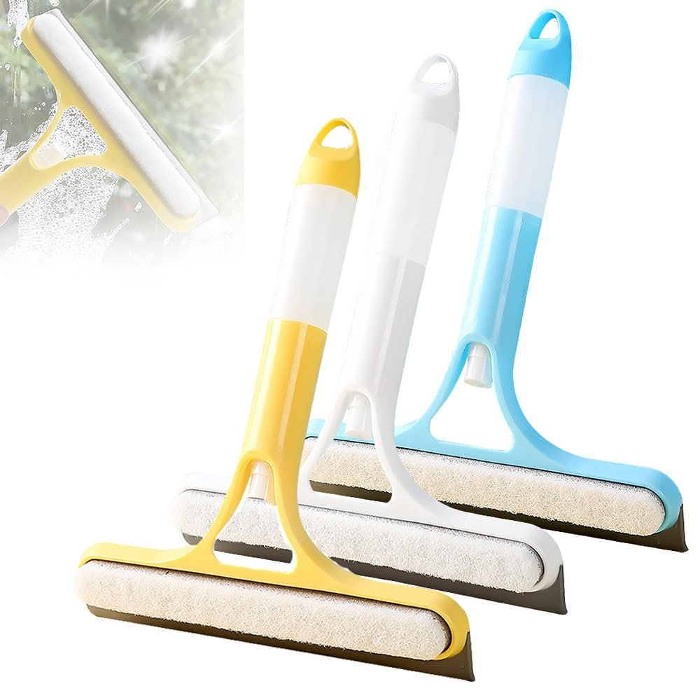 3 in 1 Window Cleaning Scraper, 2025 New 3 in 1 Spray Squeegee Multi-Function Squeegee Tool for Shower Glass, All-Purpose Window Squeegee Cleaner Tool with Bottle for Car Kitchen Glasses (3pcs)