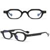 Blue Light Glasses Men Retro Hexagonal Reading Glasses Fashionable Full Frame Elderly Reader Glasses Set of 3 (Black, 2, x) view 3