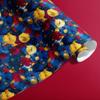 Time to Shine Wrapping Paper 30"x144" Satin Finish Bold Abstract Clocks in Gold, Red & Blue Gift Wrap Roll (30 sq ft) view 2