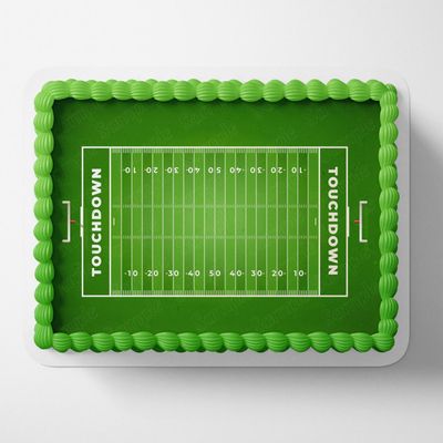Cakecery Football Touchdown Field Edible Cake Image Topper Personalized Birthday Cake Banner 1/4 Sheet