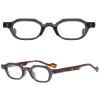 Blue Light Glasses Men Retro Hexagonal Reading Glasses Fashionable Full Frame Elderly Reader Glasses Set of 3 (Grey leopard, 3.5, x) view 3