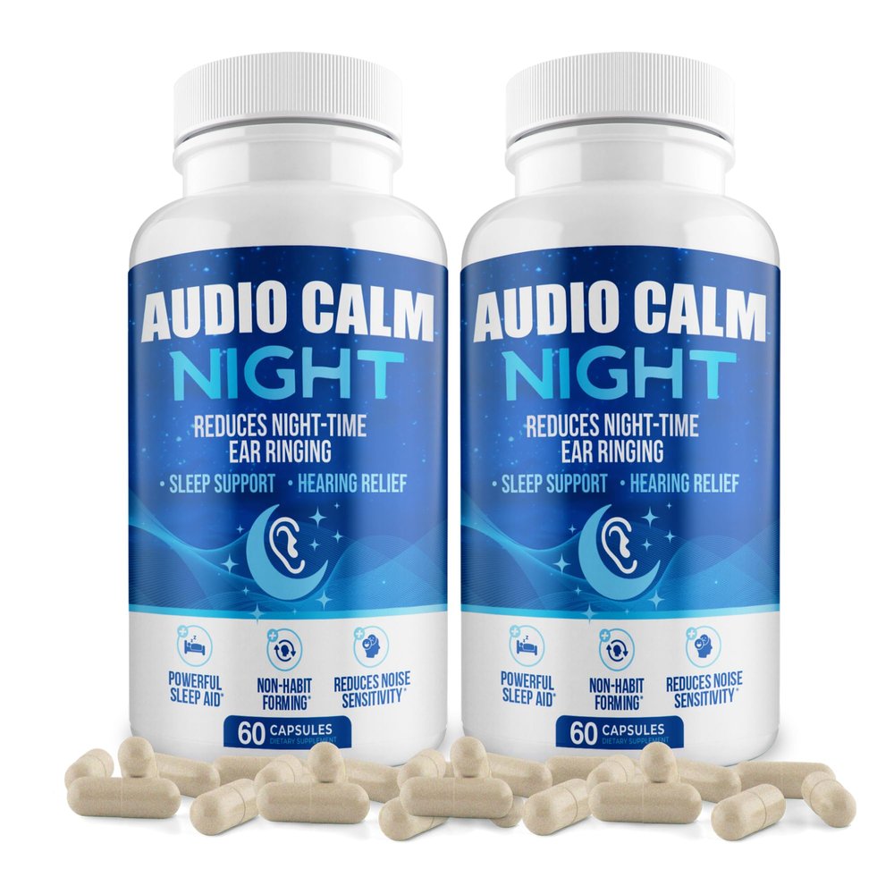 Audio Calm Night (120 Caps) | Natural Tinnitus Relief Supplement for Sleep | Eases Nighttime Ear Ringing and Hearing Discomfort | Non-Habit Forming Sleep Aid