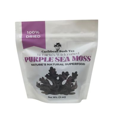 Caribbean Bush Tea Sea Moss Wildcrafted from St. Lucia | Purple Sea Moss | 1 oz Makes ~ 24 oz Sea Moss Gel | 100% Natural & Raw