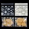 200PCS Cookie Bags for Packaging, 5.5"x5.5" Inches Self Sealing Snowflake Cellophane Bags, Self Adhesive Christmas Treat Bag for Xmas Gift Giving Wrappers, Party Favors view 1