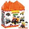 GLURUITE 13" Large Monster Truck Gift Bag (Includes Cards, Tissue Paper, and Stickers), Happy Birthday Gift Bag, Truck Theme Birthday Party Supplies for Boys view 1