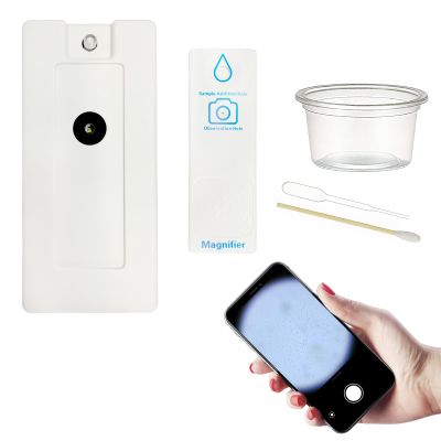 Portable Magnifying Glass, Handheld Observation Lens with LED Light, Outdoor Mobile Phone Magnifier Complete Set