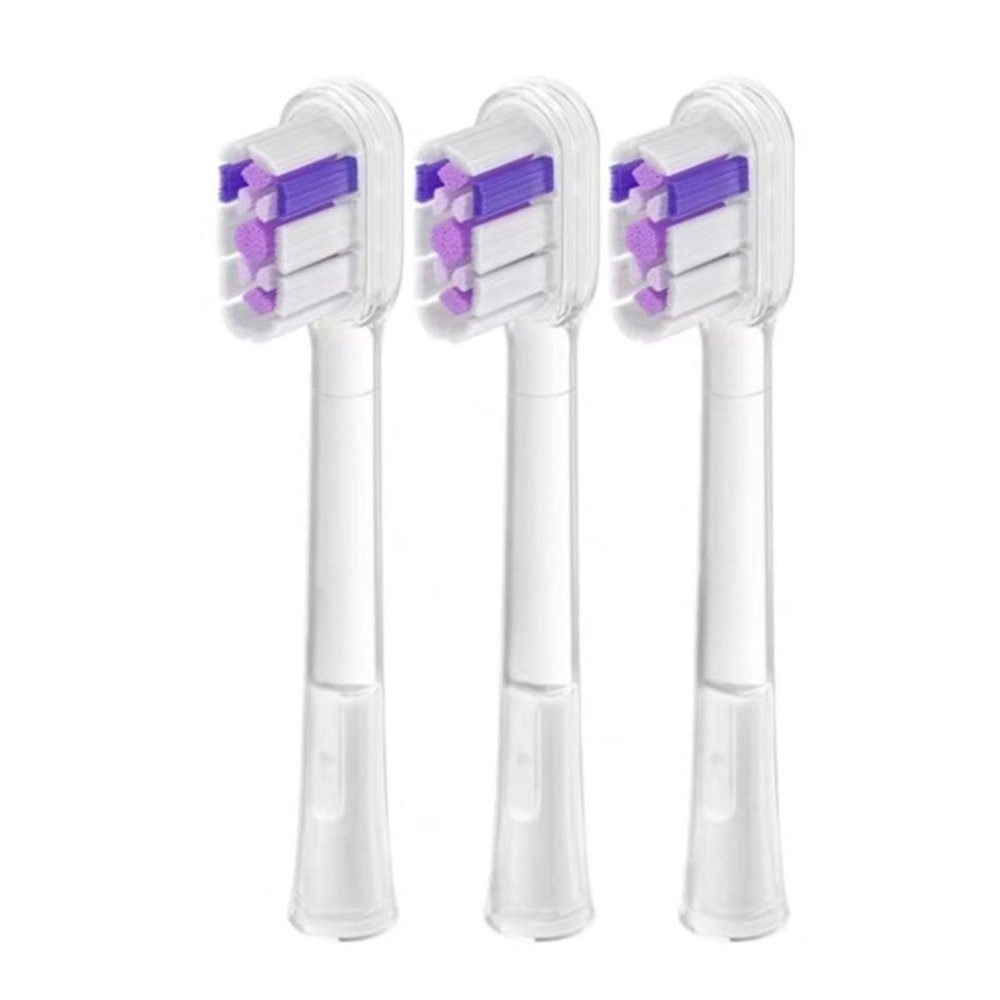 Electric Toothbrushes Replace Brush Heads. Compatible for Laifen LFTBO1-S LFTB01-P ABS LFTB01-A(Purple Bright White x3)